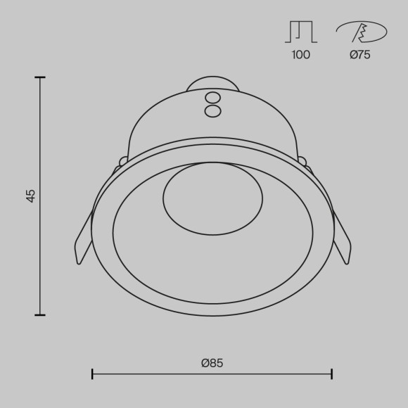 Встраиваемый светильник Maytoni DL032-2-01B Zoom IP65 под лампу 1xGU10 50W