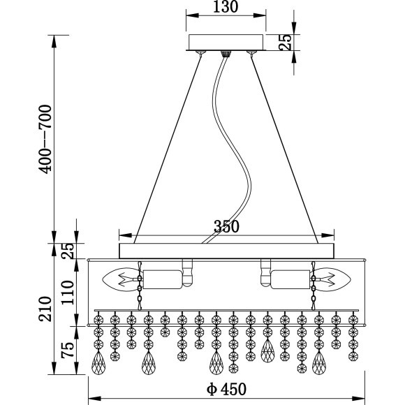 Люстра хрустальная Maytoni MOD600PL-06W Manfred под лампы 6xE14 60W Люстра хрустальная Maytoni MOD600PL-06W Manfred под лампы 6xE14 60W