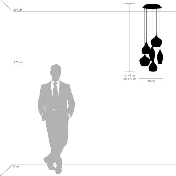 Каскадный подвесной светильник PENTOLA 803067 Каскадный подвесной светильник PENTOLA 803067