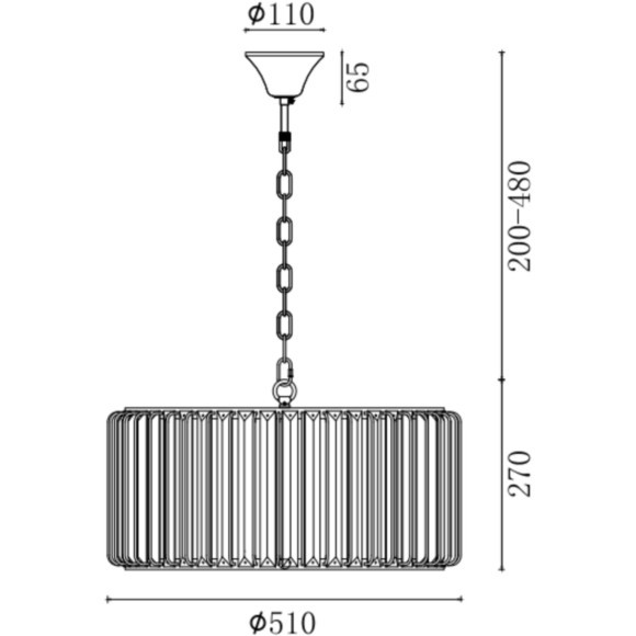 Подвесная люстра хрустальная Esme FR1005PL-05G