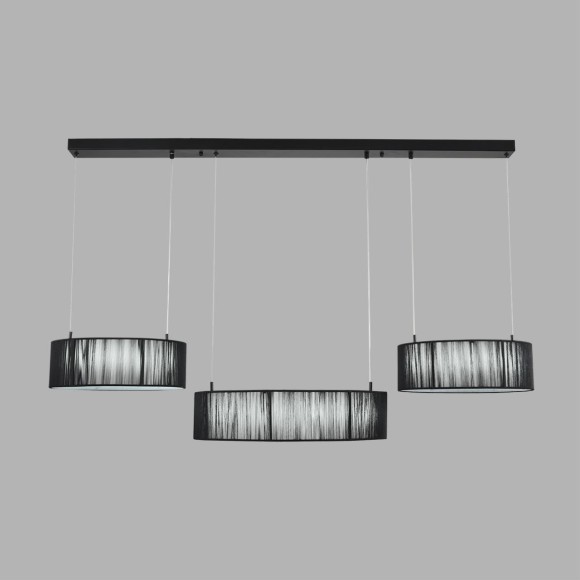 8371/70L Подвесная люстра с 3 тканевым плафонами-кольцами диаметром 35;50;35см и ступенчатым перекл. цветовой температуры 70Вт 3144Лм 3000;4000;6000K CRI80 220V Lumion KAVA