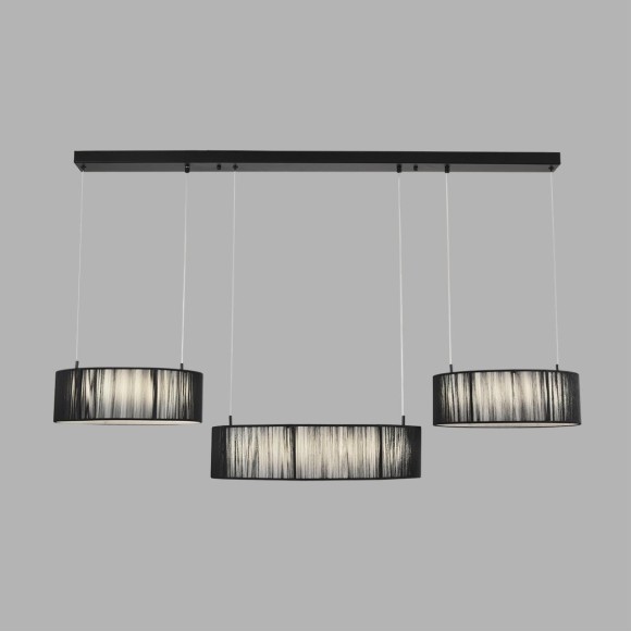 8371/70L Подвесная люстра с 3 тканевым плафонами-кольцами диаметром 35;50;35см и ступенчатым перекл. цветовой температуры 70Вт 3144Лм 3000;4000;6000K CRI80 220V Lumion KAVA