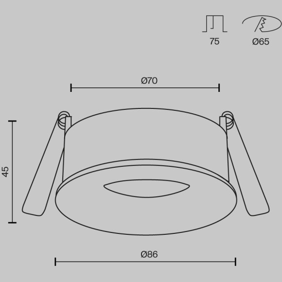 DL027-GU10-W Круглый белый встраиваемый влагозащищенный светильник под сменную лампу GU10 Maytoni SLIM