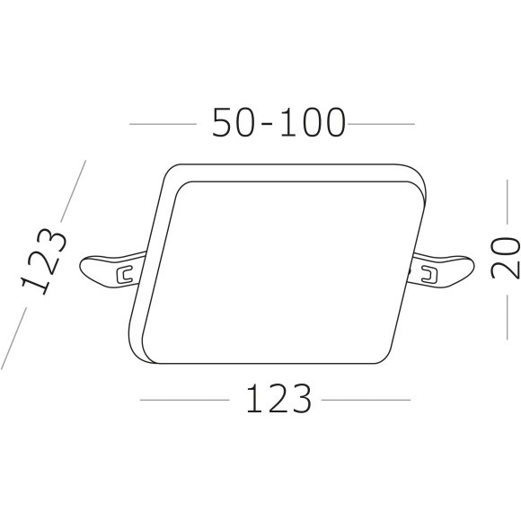 ST700.038.16 Св-к встр. Белый LED 1*16W 3000K 1 380Lm Ra80 120° IP20 L123xW123xH20 85-265V Встраиваемые светильники ST700.038.16 Св-к встр. Белый LED 1*16W 3000K 1 380Lm Ra80 120° IP20 L123xW123xH20 85-265V Встраиваемые светильники