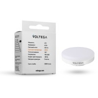 Voltega 7770 Светодиодная лампа таблетка Simple GX53 6W 450лм 2800K CRI80 100° IP20 220V