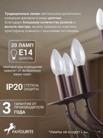 Подвесная люстра Plini 2590-20P