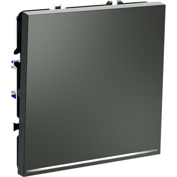 Проходной переключатель встраиваемый VOLTUM S70 одноклавишный с подсветкой 10А, (титан)