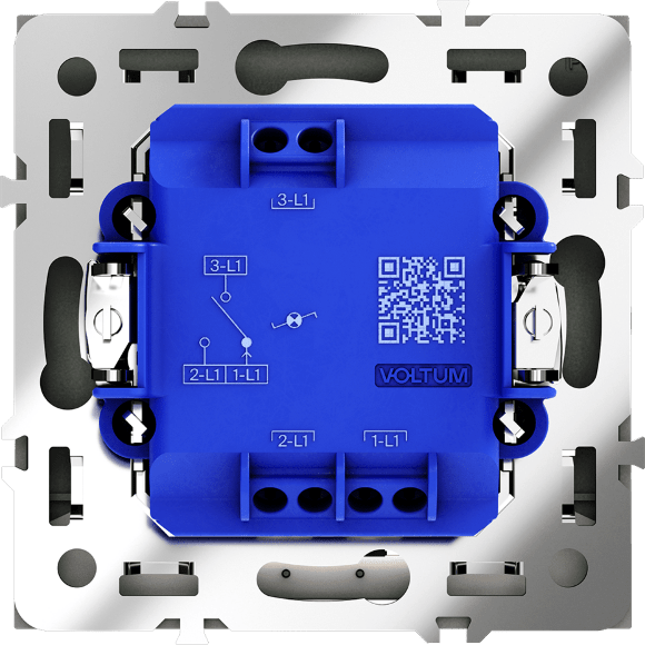 Проходной переключатель встраиваемый VOLTUM S70 одноклавишный с подсветкой 10А, (титан)
