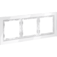 Рамка стеклянная VOLTUM S70 на 3 поста, (белый, стекло)