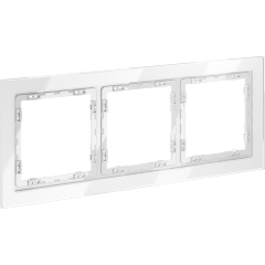 Рамка стеклянная VOLTUM S70 на 3 поста, (белый, стекло)