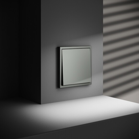 Выключатель встраиваемый VOLTUM S70 одноклавишный 10А, (титан)