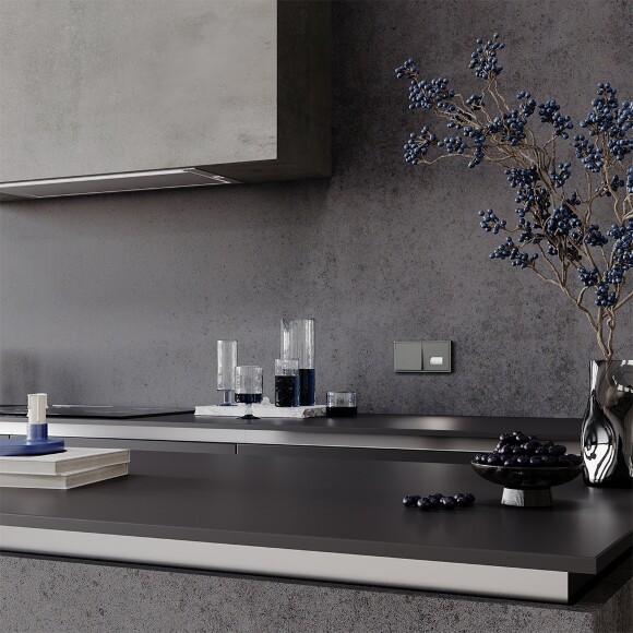 Выключатель встраиваемый VOLTUM S70 одноклавишный 10А, (титан)