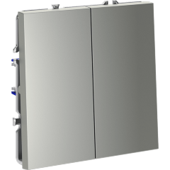 Проходной переключатель встраиваемый VOLTUM S70 двухклавишный 10А, (сталь)