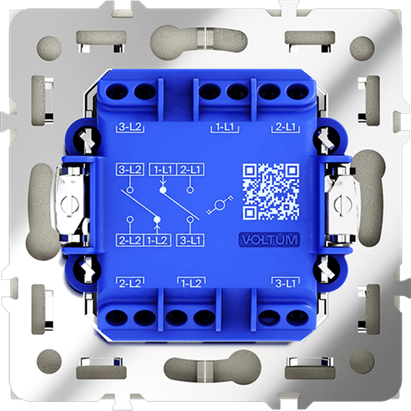 Проходной переключатель встраиваемый VOLTUM S70 двухклавишный 10А, (сталь)