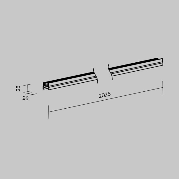 Профиль 2м для уличной трековой системы Maytoni Elasity IP65 Outdoor O-TR001-P-B2M