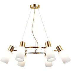 SLE1139-303-06 Светильник подвесной Латунь/Белый E14 6*60W GESSI