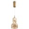 Freya Ore FR5636PL-L6AM Подвесной LED-светильник в стиле модерн, 6 Вт, 3000К, CRI 80, 350 лм, 120°, 220В, основание металл цвета латунь, плафон янтарное стекло, диаметр 140 мм, высота 450 - 2350 мм