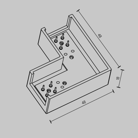 Угловой коннектор 1шт для резинового шинопровода Maytoni Elasity TRA160CL-11B