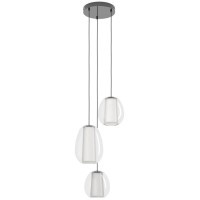 390458 Светодиодный подвес с регулировкой цветовой температуры MENORCA, 1X7W;2X5,5W;3X1,6W(LED), Ø420, 2200-6500K, 1900lm, сталь, никель черный, белый