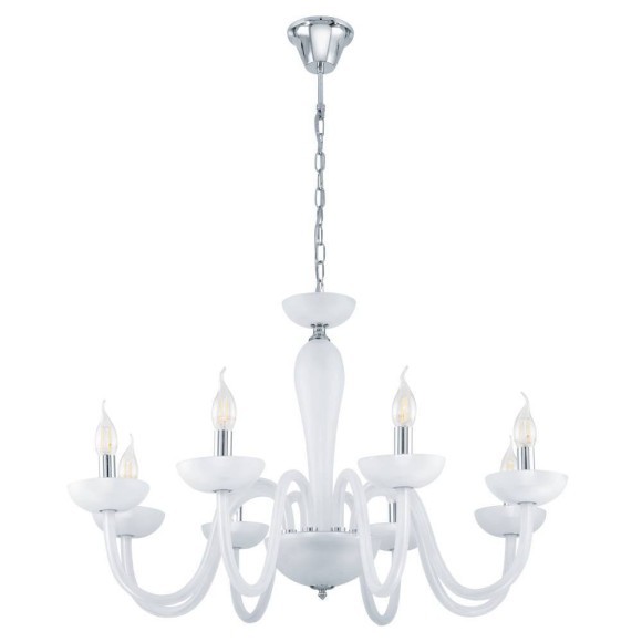 39123 FALCADO FALCADO 1 Люстра потолочная классика с 8 лампами E14, 320Вт, металл, стекло, никель, хром 39123 FALCADO FALCADO 1 Люстра потолочная классика с 8 лампами E14, 320Вт, металл, стекло, никель, хром