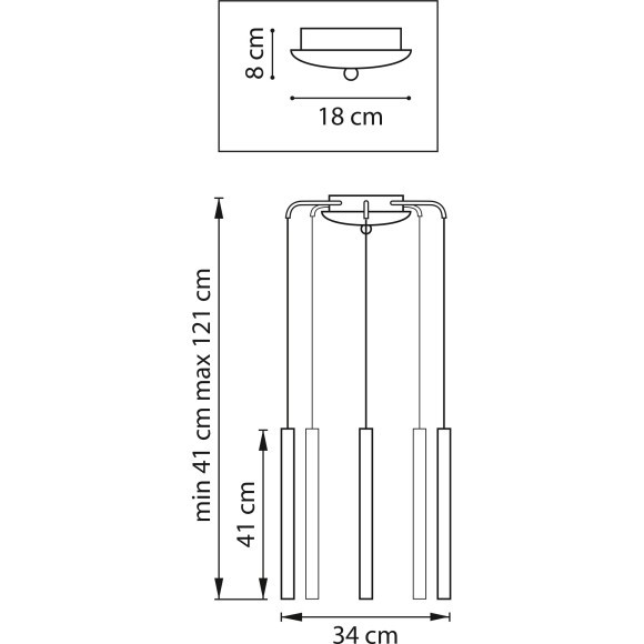 Люстра подвесная Tubo Lightstar L5T747243
