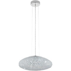 95287 Подвес CLEMENTE, 3х60W (E27), Ø540, сталь, хром/хрусталь, прозрачный