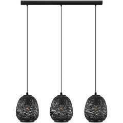43266 Подвес DEMBLEBY, 3x40W (E27), L900, B200, H1100, сталь, черный/дерево, черный