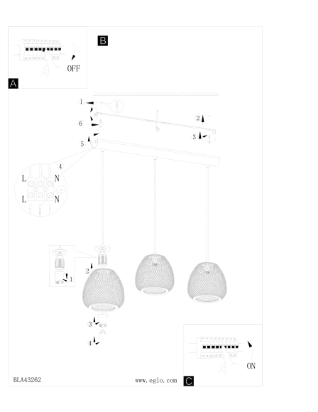 Подвесной светильник EGLO DEMBLEBY 1 43266 под 3 лампы E27, макс. 40Вт на лампу, арматура из черной стали, плафон из черного дерева, длина 900 мм, ширина 200 мм, высота 1100 мм Подвесной светильник EGLO DEMBLEBY 1 43266 под 3 лампы E27, макс. 40Вт на лампу, арматура из черной стали, плафон из черного дерева, длина 900 мм, ширина 200 мм, высота 1100 мм