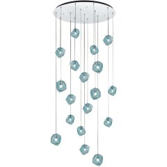 SL1175.113.18 Светильник подвесной ST-Luce Хром/Светло-голубой E14 18*40W PORTICI SL1175.113.18 Светильник подвесной ST-Luce Хром/Светло-голубой E14 18*40W PORTICI