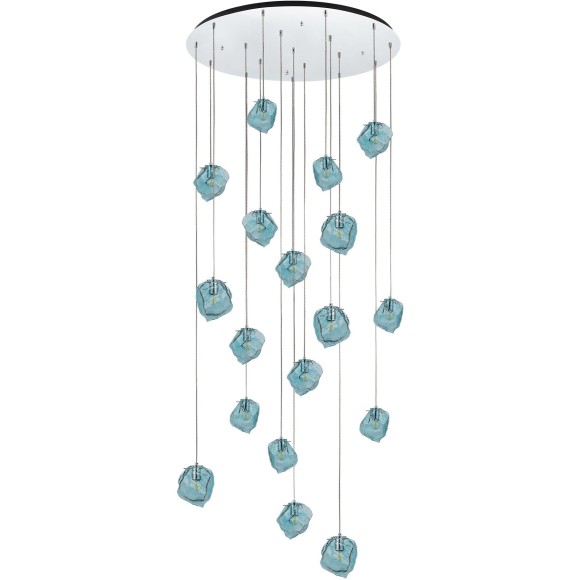 SL1175.113.18 Светильник подвесной ST-Luce Хром/Светло-голубой E14 18*40W PORTICI