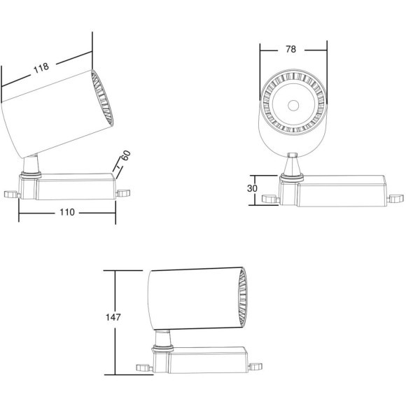 Однофазный двужильный светодиодный трековый светильник Maytoni Unity TR029-3-10W4K-B Vuoro 4000К 950Лм CRI80+ 24° 10Вт