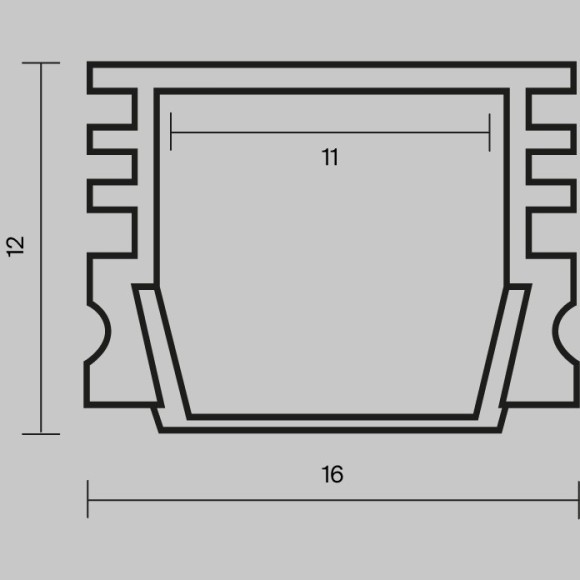 Алюминиевый профиль накладной 16x12 (Белый, 2 м), ALM-005-W-2M 631006 Алюминиевый профиль накладной 16x12 (Белый, 2 м), ALM-005-W-2M 631006
