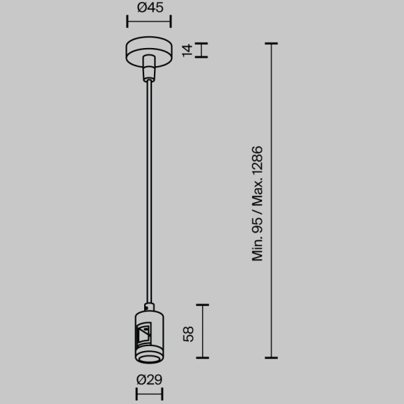 Подвес тросовый Hang с вводом питания Maytoni Flarity платина TRA157SW-B1-PT Подвес тросовый Hang с вводом питания Maytoni Flarity платина TRA157SW-B1-PT
