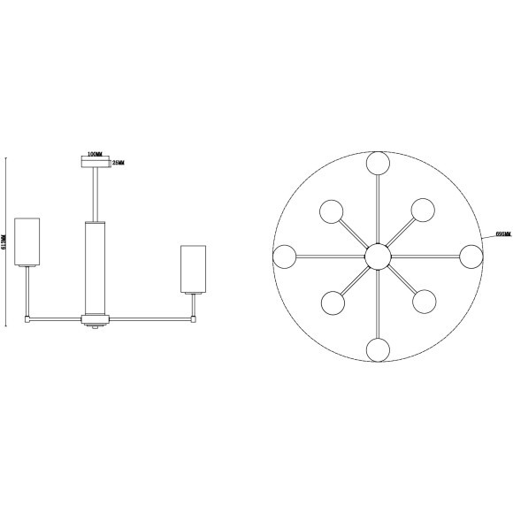 Люстра на штанге Freya FR5184PL-08CH Agnes под лампы 8xE14 60W