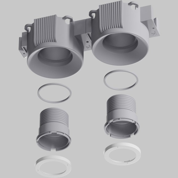 DL136-GU10-W Безрамочнный спот для ПВХ натяжных потолков под лампу GU10. В комплекте 3 белых и 1 черная рамка + антибликовый фильтр Maytoni Intro 2.0 Sharp