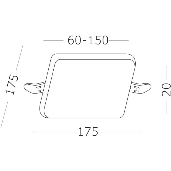 ST700.038.22 Св-к встр. Белый LED 1*22W 3000K 1 890Lm Ra80 120° IP20 L175xW175xH20 85-265V Встраиваемые светильники