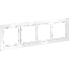 Рамка стеклянная VOLTUM S70 на 4 поста, (белый, стекло)