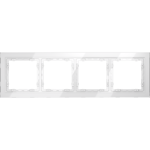 Рамка стеклянная VOLTUM S70 на 4 поста, (белый, стекло)