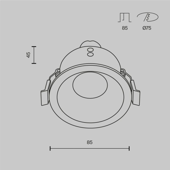 Встраиваемый светильник для ванной комнаты Maytoni Technical DL032-2-01W-1(N)