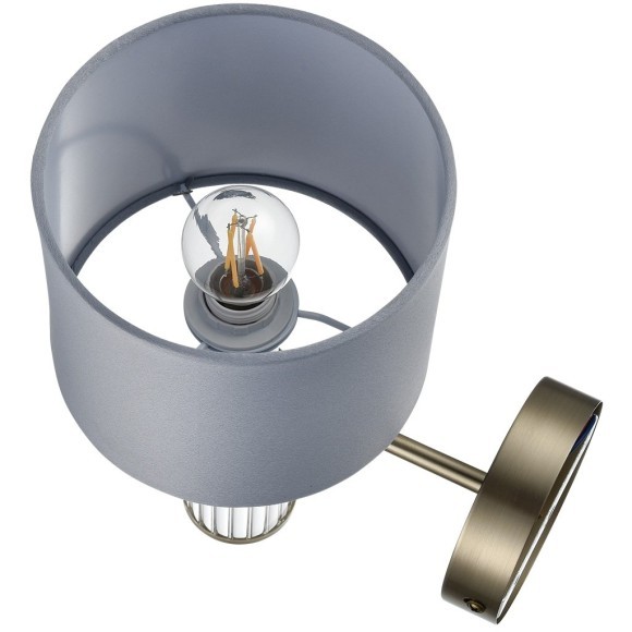 8108/1W MODERNI LN25 латунь титаниум/серый, металл/текстиль/стекло Бра E14 40W 220V DAMONA 8108/1W MODERNI LN25 латунь титаниум/серый, металл/текстиль/стекло Бра E14 40W 220V DAMONA