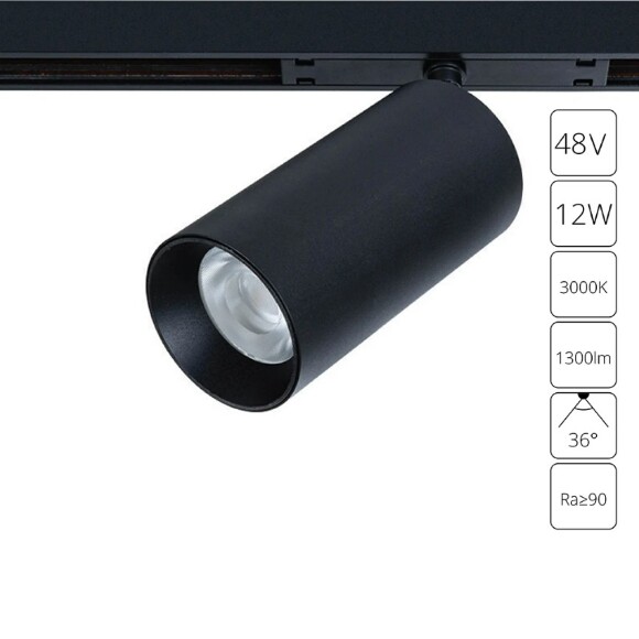 A7281PL-1BK Трековый магнитный светодиодный светильник Arte Lamp Optima CRI90+ 3000К 1300Лм 36° 12Вт A7281PL-1BK Трековый магнитный светодиодный светильник Arte Lamp Optima CRI90+ 3000К 1300Лм 36° 12Вт