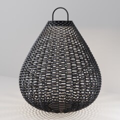 Maytoni Plet O530FL-L5B3K1 Уличный переносной влагозащищенный светильник из ротанга, диаметр 48см, управляемый пультом ДУ, работает на аккумуляторе USB Type-C зарядка, 5Вт, 150Лм, 120°, CRI90, IP54