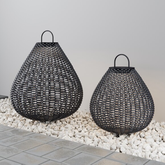 Maytoni Plet O530FL-L5B3K1 Уличный переносной влагозащищенный светильник из ротанга, диаметр 48см, управляемый пультом ДУ, работает на аккумуляторе USB Type-C зарядка, 5Вт, 150Лм, 120°, CRI90, IP54