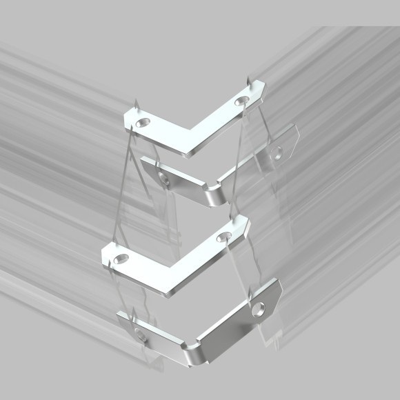 Комплект из 4 угловых соединений для гарпунного шинопровода и профиля Smart 220V Denkirs TR2027-AL