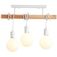 SL1142.503.03 Светильник подвесной Белый, Светлое дерево E27 3*60W BAGETTI