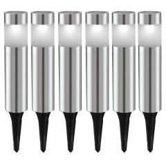 48494 ROSALBA ROSALBA 1 Комплект из 6 светодиодных уличных светильников на солнечных батареях, 6x0,06Вт, IP44, с выключателем, сталь/пластик, белый/серебро 48494 ROSALBA ROSALBA 1 Комплект из 6 светодиодных уличных светильников на солнечных батареях, 6x0,06Вт, IP44, с выключателем, сталь/пластик, белый/серебро