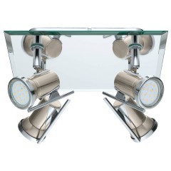 31267 EGLO TAMARA 1 Светодиодный спот 4xGU10, 12Вт, IP44, никель, стекло 31267 EGLO TAMARA 1 Светодиодный спот 4xGU10, 12Вт, IP44, никель, стекло