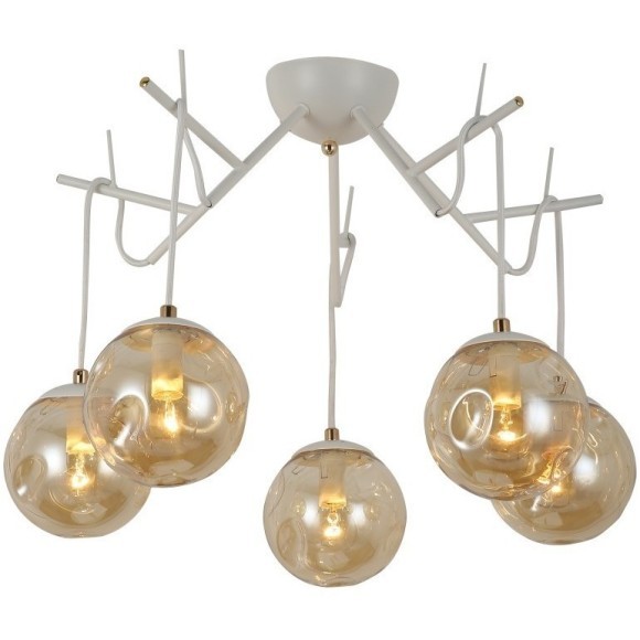 SLE110202-05 Светильник потолочный Белый/Янтарный E14 5*40W CALLETTA SLE110202-05 Светильник потолочный Белый/Янтарный E14 5*40W CALLETTA