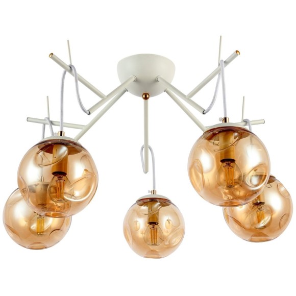 SLE110202-05 Светильник потолочный Белый/Янтарный E14 5*40W CALLETTA SLE110202-05 Светильник потолочный Белый/Янтарный E14 5*40W CALLETTA