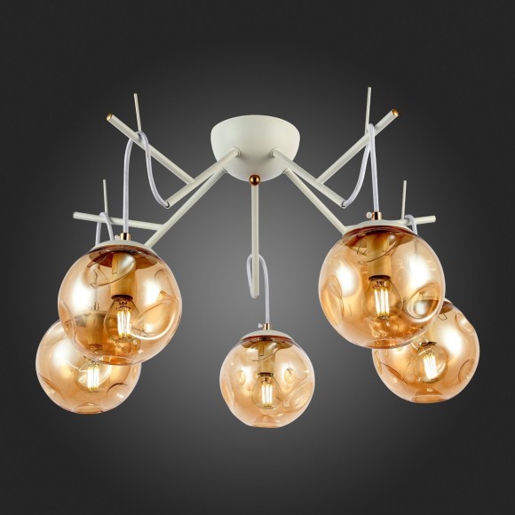 SLE110202-05 Светильник потолочный Белый/Янтарный E14 5*40W CALLETTA SLE110202-05 Светильник потолочный Белый/Янтарный E14 5*40W CALLETTA